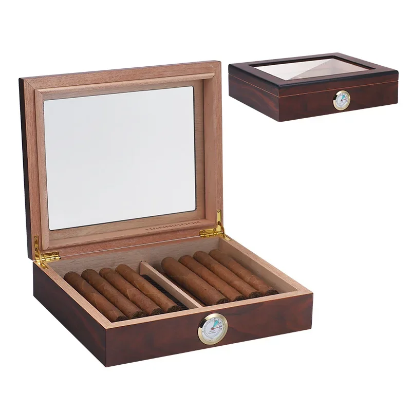 Portable Travel Cigar Case Cedar Wood Cigar Humidor Box W/ Humidifier Hygrometer Cigar Humidor Sigaren Box For Cigars