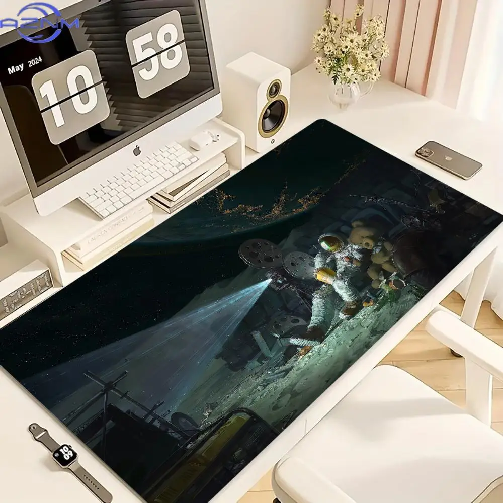 Space Adventure Mouse Pad Computer Accessories Office Game Table Mats Rubber Anti-slip Gaming Keyboard Mousepads Desk Pads 40x90