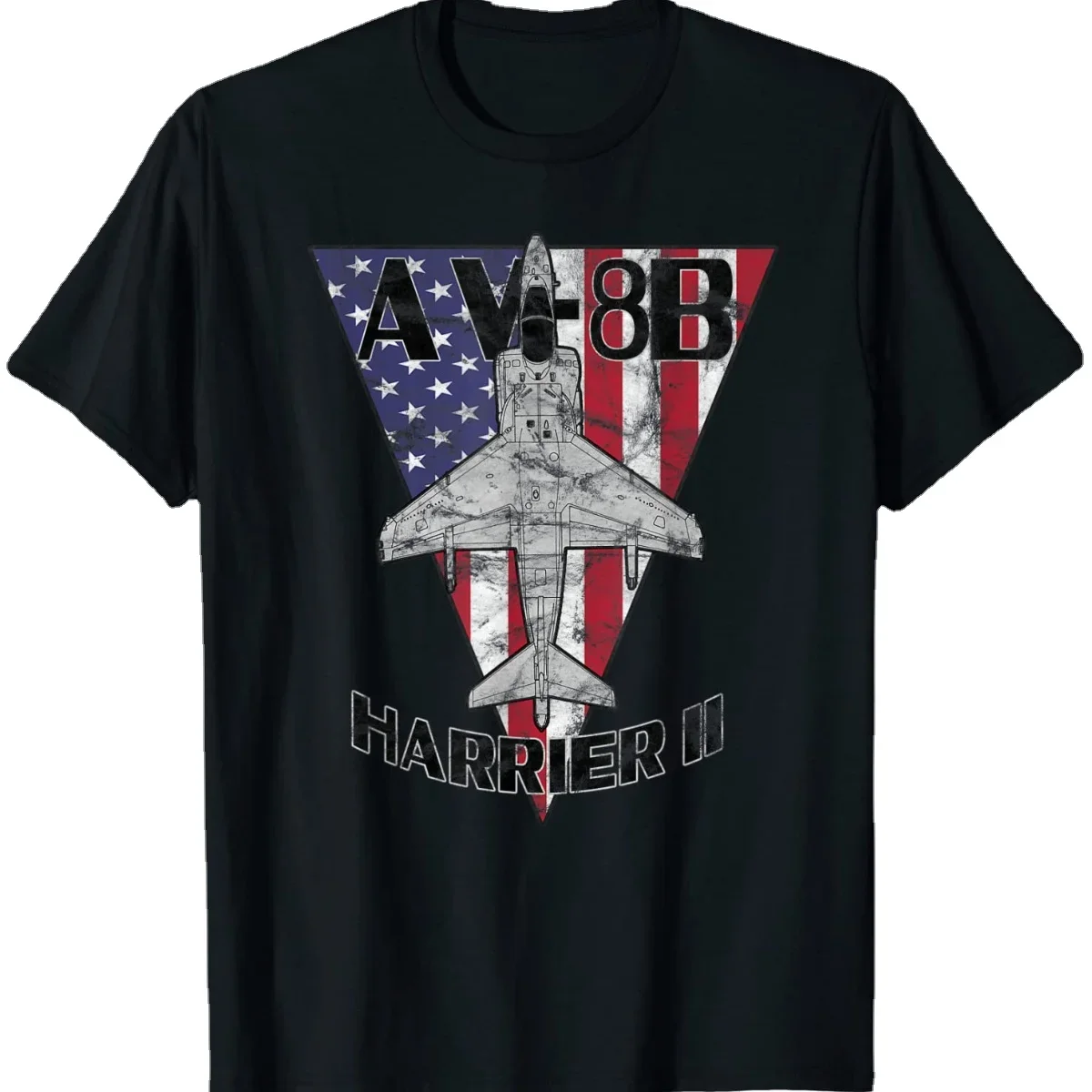

AV-8B II Jet Patriotic Airplane Vintage Design Summer Cotton O-neck T-shirt