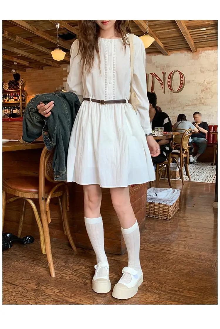 Korean Vacation Style Atmosphere Interior Shirt Forest Japanese Versatile Design Dress