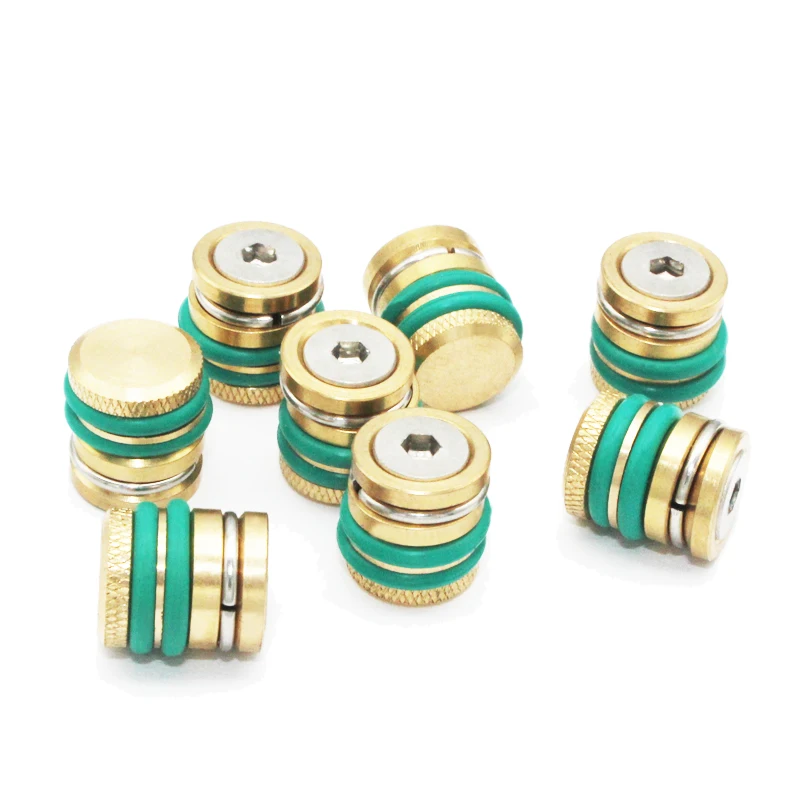 20pcs Green Double Ring Water Plug FKM Hex Copper Plug Stainless Steel Water Column Plunger