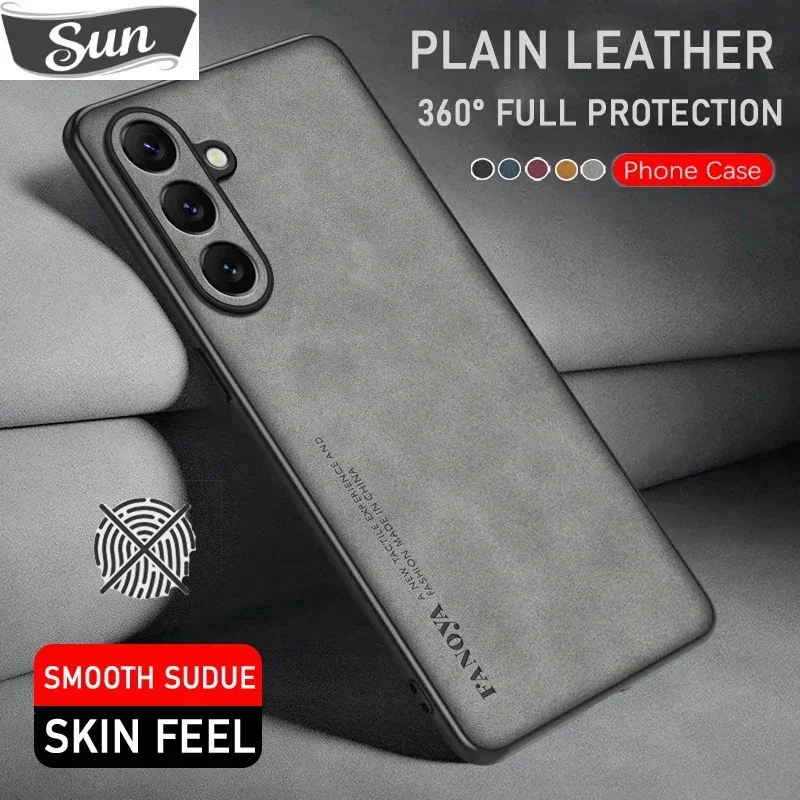 Protective Phone Leather Case for Samsung Galaxy S24+ Shockproof Case Skin Friendly Cover Galaxy S24 S23/Galaxy S24 Ultra S23+