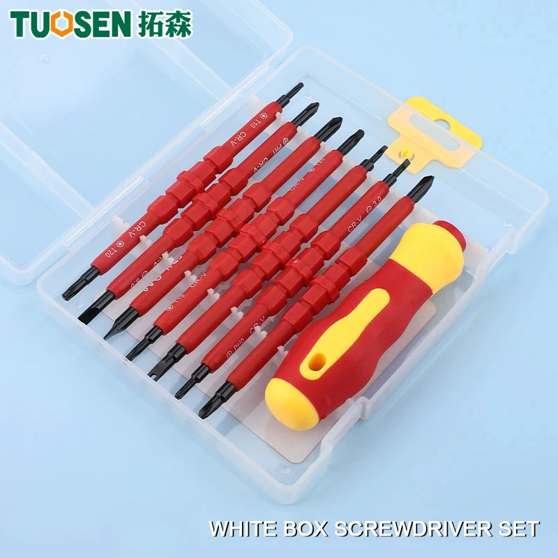 

Manual screwdriver set with triangular cross shaped screwdriver ph1 ph2 dual use with magnetic function at both ends