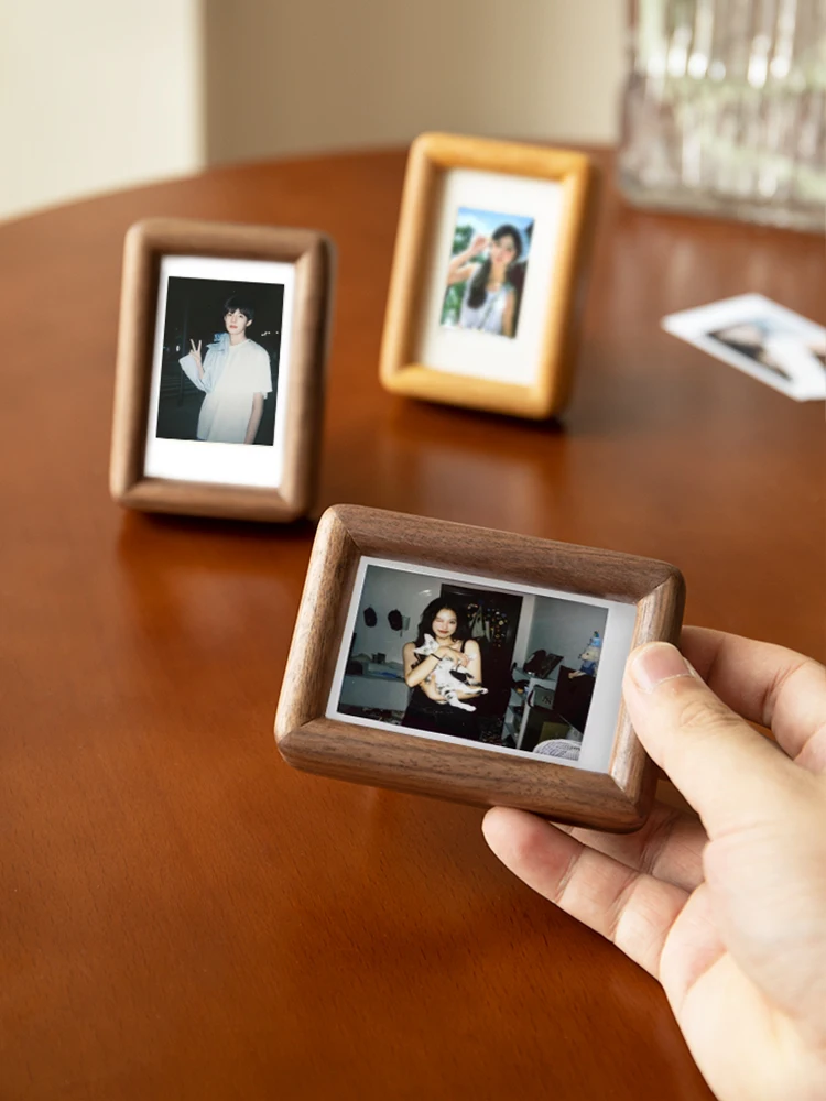 

Мини-маленькая фоторамка Polaroid, подставка для подарка, фоторамка из цельного дерева, фотоальбом для пары