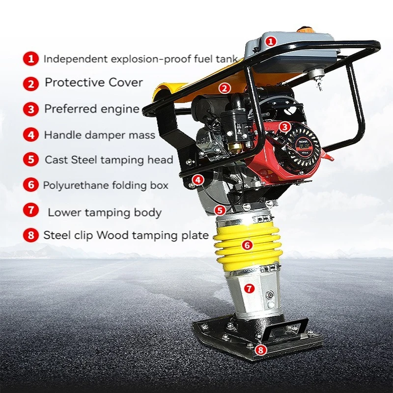 220V380V Electric rammer gasoline tamper diesel tamper foundation compacting road impact rammer