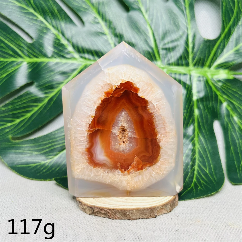 Natural Rock Red Volcanic Agate Geode Tower Obelisk Home Room Decoration Gift Witchcraft Altar Energy Crystal Stone Healing