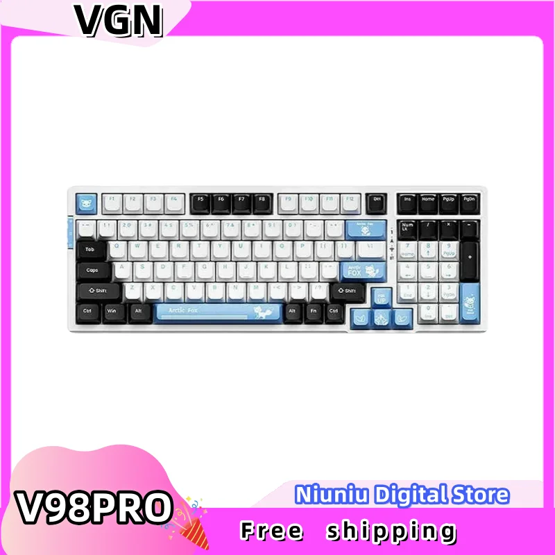 

Vgn V98prov2 Wireless Bluetooth Mechanical Keyboard Three-mode Hot-swappable Spacer Custom Office E-sports Gift Game Keyboard