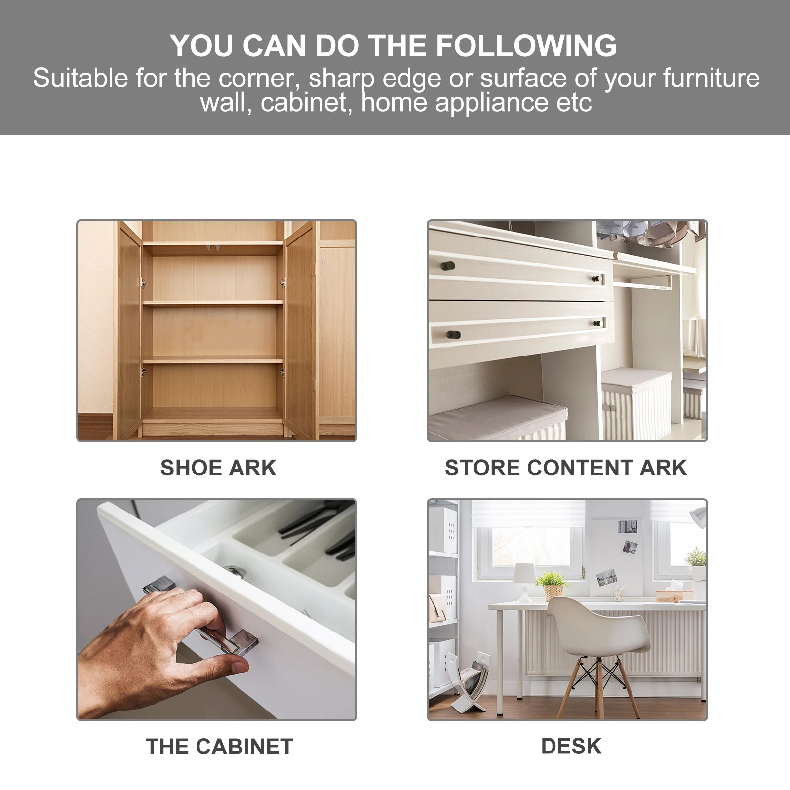 

100Pcs Corner Protectors Plastic Safety Guard for Baby Furniture Edge Table Bumper Cover Anti-Collision Protection