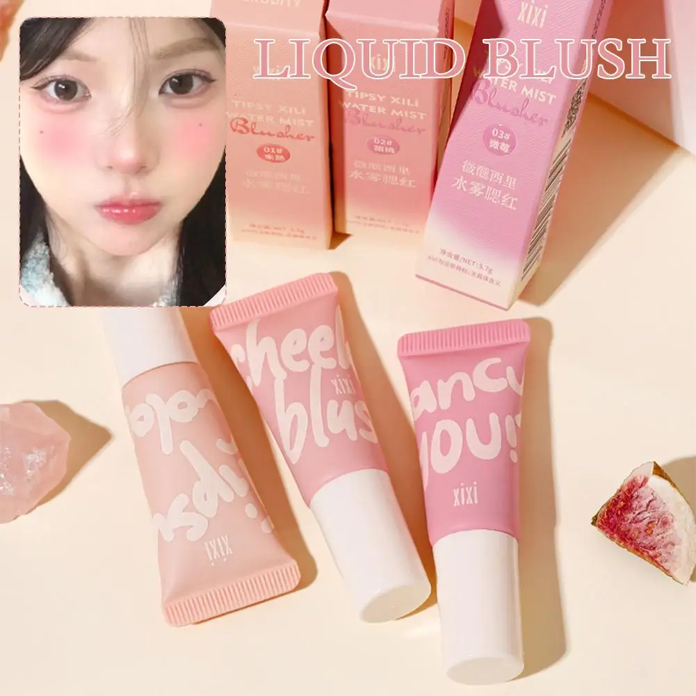 Nieuwe Vloeibare Blush Crème Oogschaduw Fluweel Matte Roze Make-Up Natuurlijke Blusher Contour Tot Wangtint Gezichtsslip Helderder Gemakkelijk O0g7