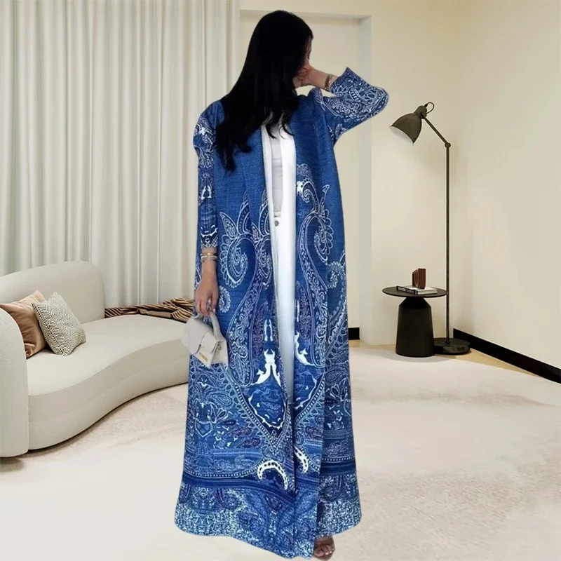 Abaya Luxus-Plissee-Robe, Miyake-Plissee-Stil, zurückhaltendes islamisches Kleid, knitterfrei, Übergröße, passend für Schichten, Übergröße, 55,9 cm