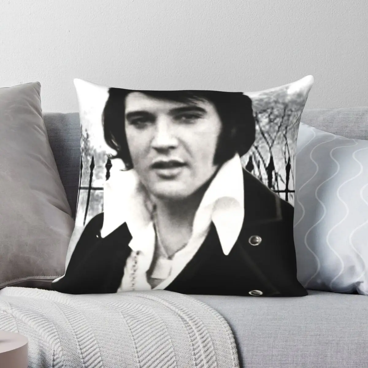 

Elvis At The Gates Pillowcase Polyester Linen Velvet Creative Zip Decor Throw Pillow Case Sofa Seater Cushion Cover