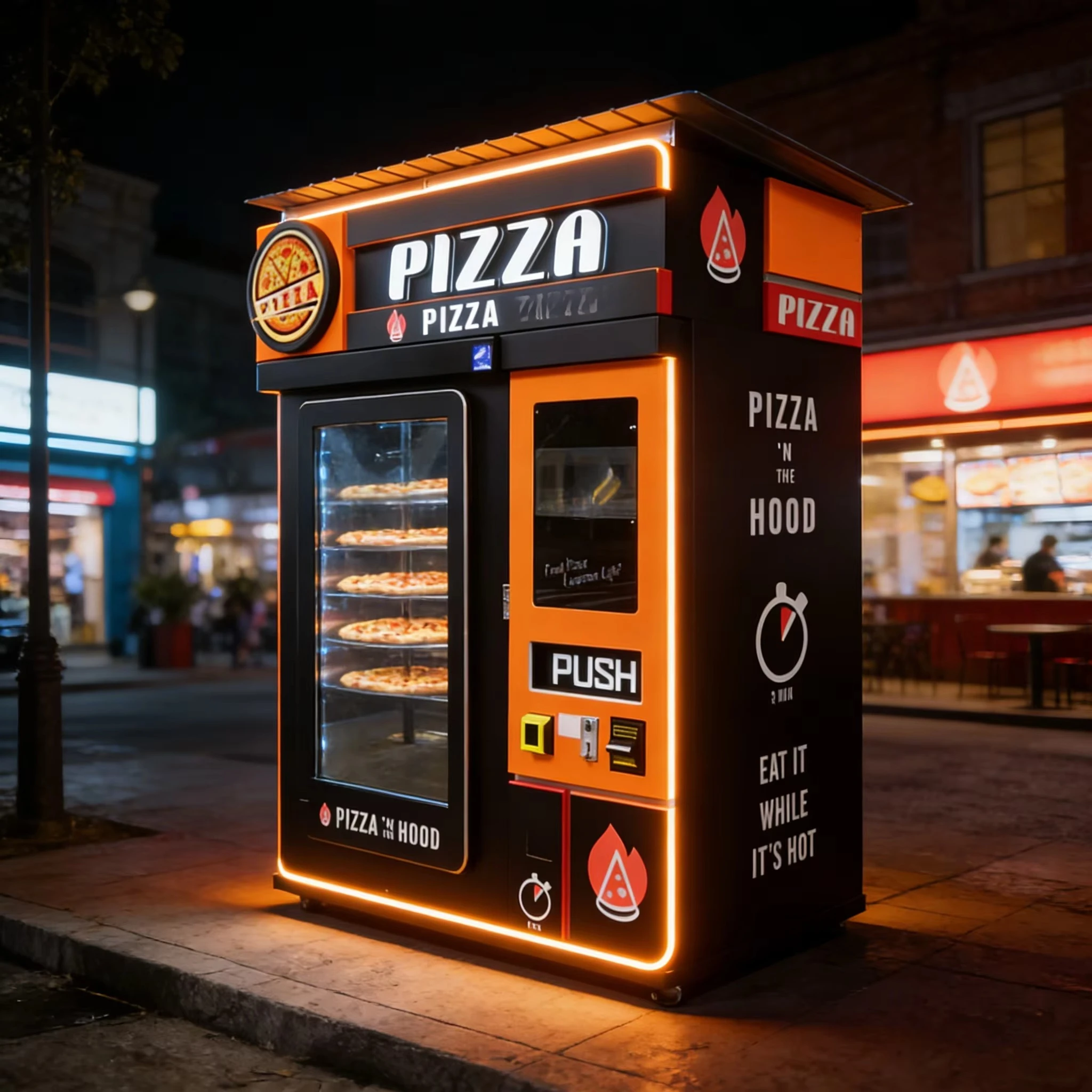 FL Pizza Vending Machine expandable pizza slots for exhibition hall 24 hours unattended pizza vending device