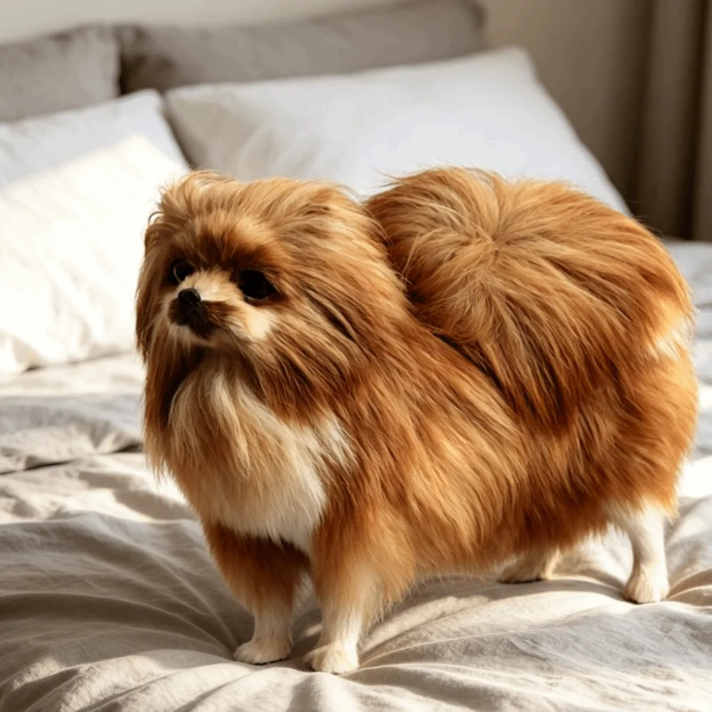 Companion Toy Furry Simulation Dog Doll Handcrafted Polyethylene Pomeranian Toy Lifelike Design Cute Stuffed Dog Toy Gift Giving