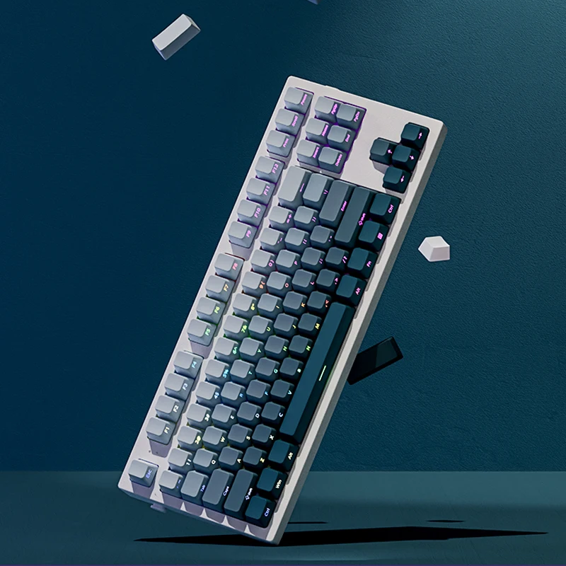 135 Keys Gradient Green Shine Through Keycaps Side Printed PBT Double Shot Keycaps OEM Profile for MX Switches Gaming Keyboards image 5