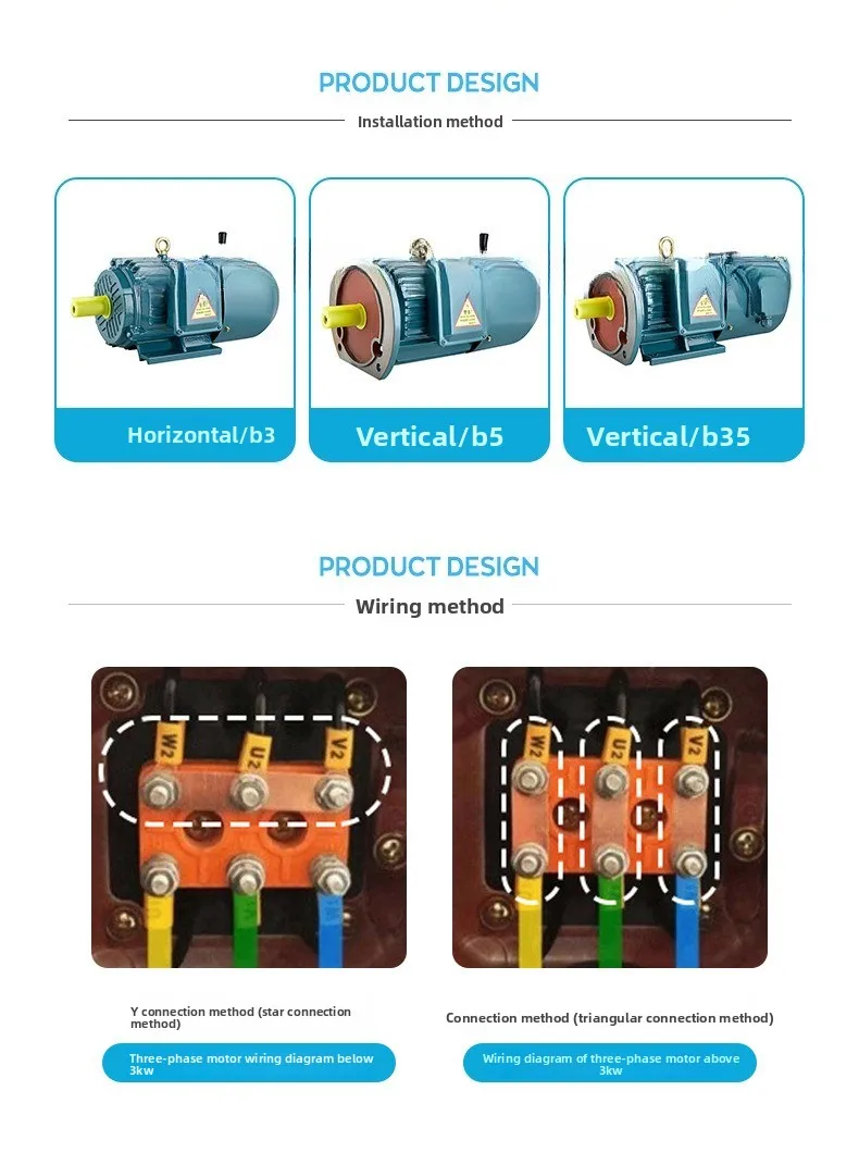 Motor de freio eletromagnético 4kw5.5kw2 motor redutor de pólo 7.5kw11-15kw
