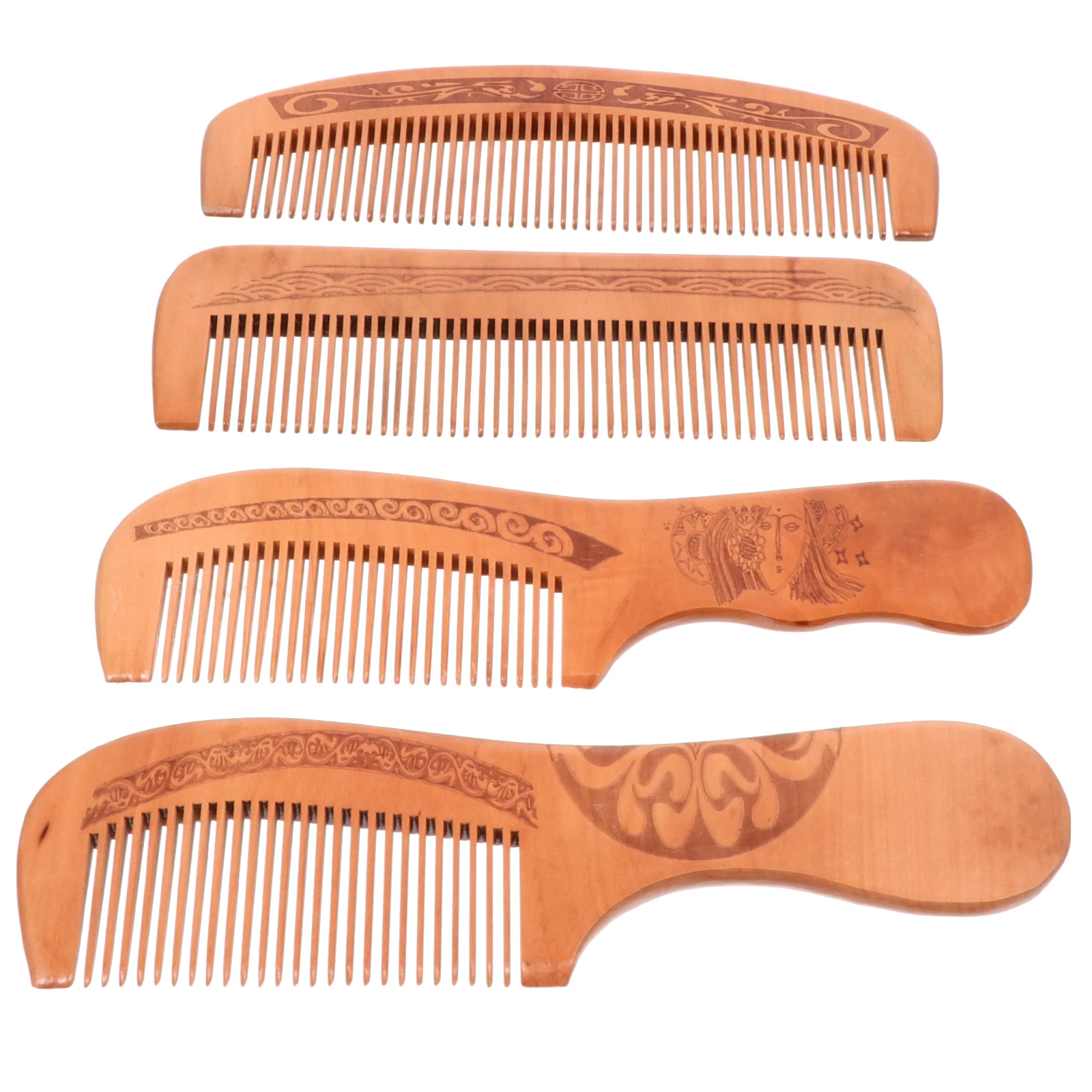 

Natural Peach Wood Fine Teeth Massage Comb Perfect Hair Detangling Accessories for All Hair Types