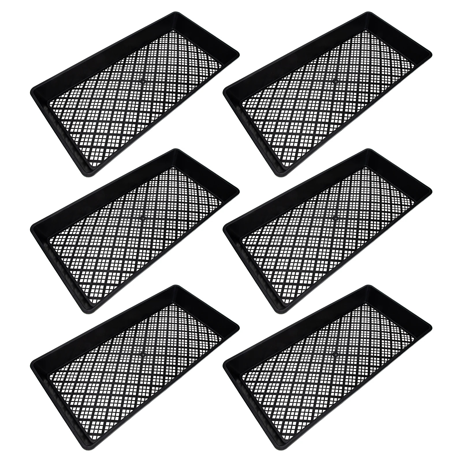 

6pcs Seedling Tray Plant Growing Starter Nursery Pots Microgreens Trays Fodder Containers Germinate Warmth Humidity Practical