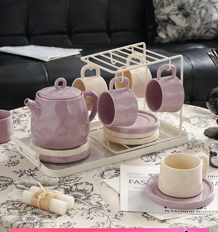 Coffee cup set, high-end and exquisite British afternoon tea, ceramic retro Japanese cups and plates with high aesthetic value