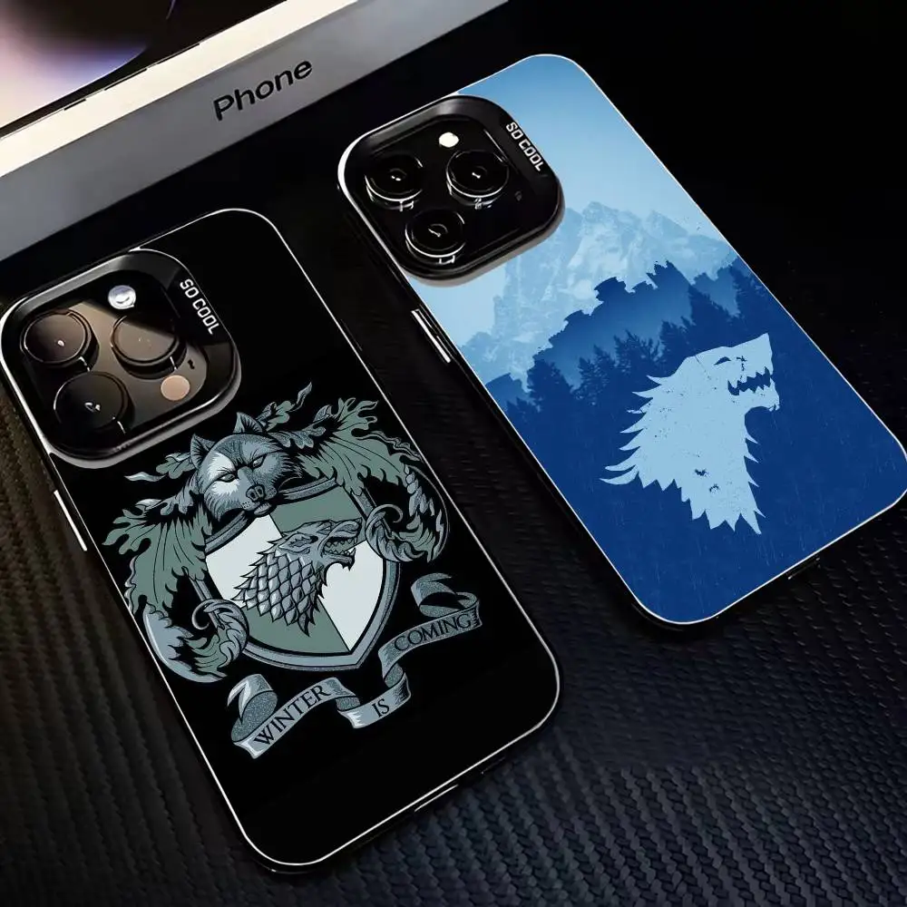 

Winter Coming Stark Phone Case For iPhone17,16,15,14,13,12,11 Plus,Pro Max Black Matte Shockproof Cover
