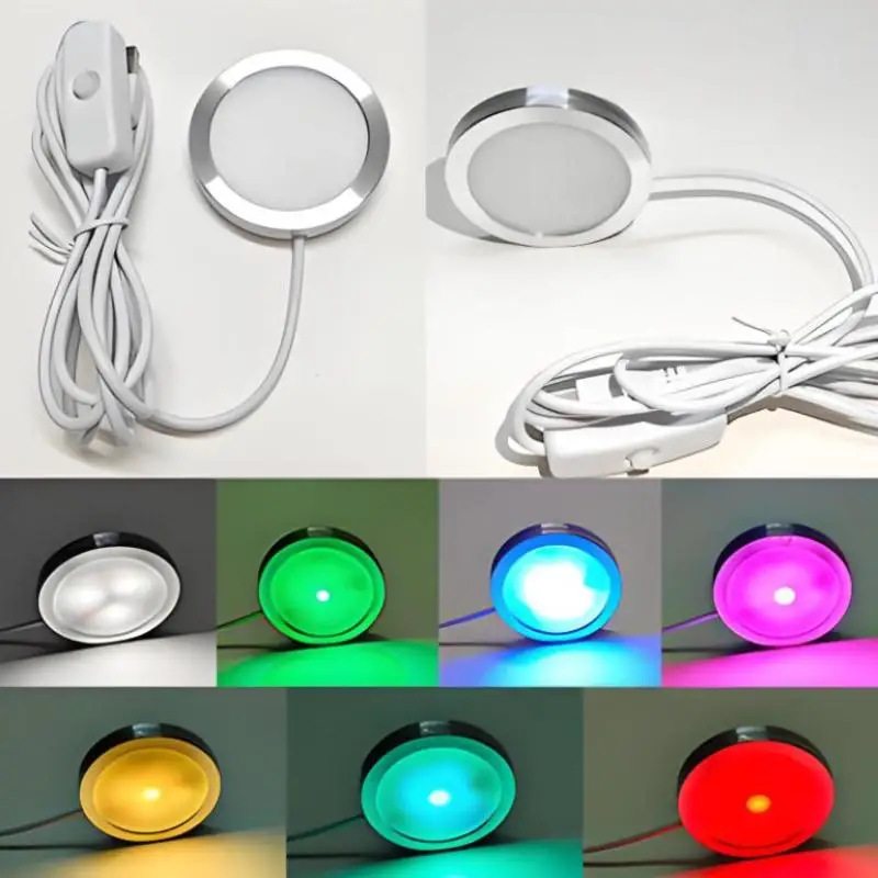USB Circular Wltra-thin Aluminum Alloy Lamp 5V 3D Printer Accessories Led Light Parts DIY Model Warm White/Multicoour