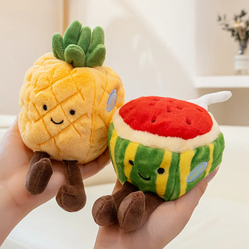 Nieuwe Fruit Knuffels Cartoon Appel Oranje Pitaya Pop Fun Aardbei Durian Kiwi Banaan Peer Mangosteen Pluche Fruit Decoraties