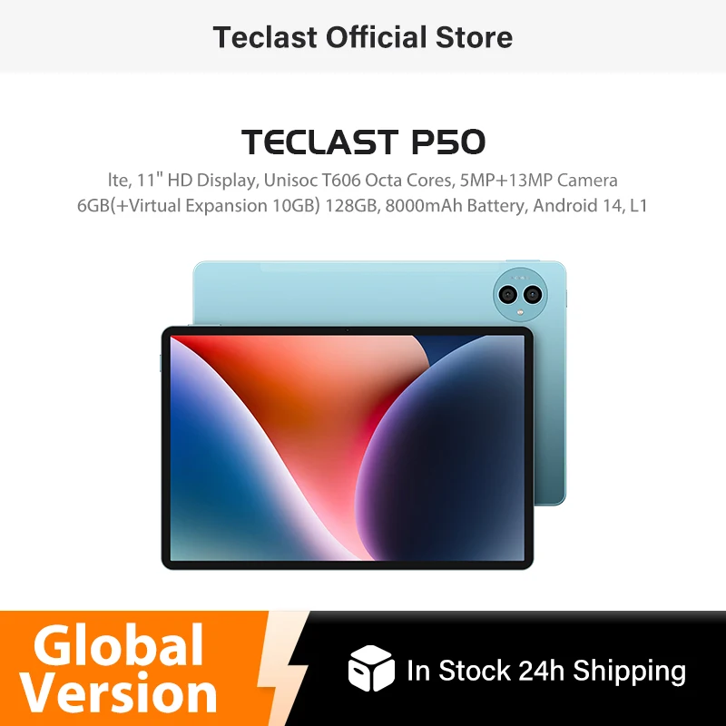 

Teclast P50 Планшет 11 дюймов Дисплей 6 ГБ ОЗУ 128 ГБ ПЗУ Unisoc T606 8-ядерный аккумулятор 8000 мАч Поддержка 4G LTE Widevine L1 Android 14