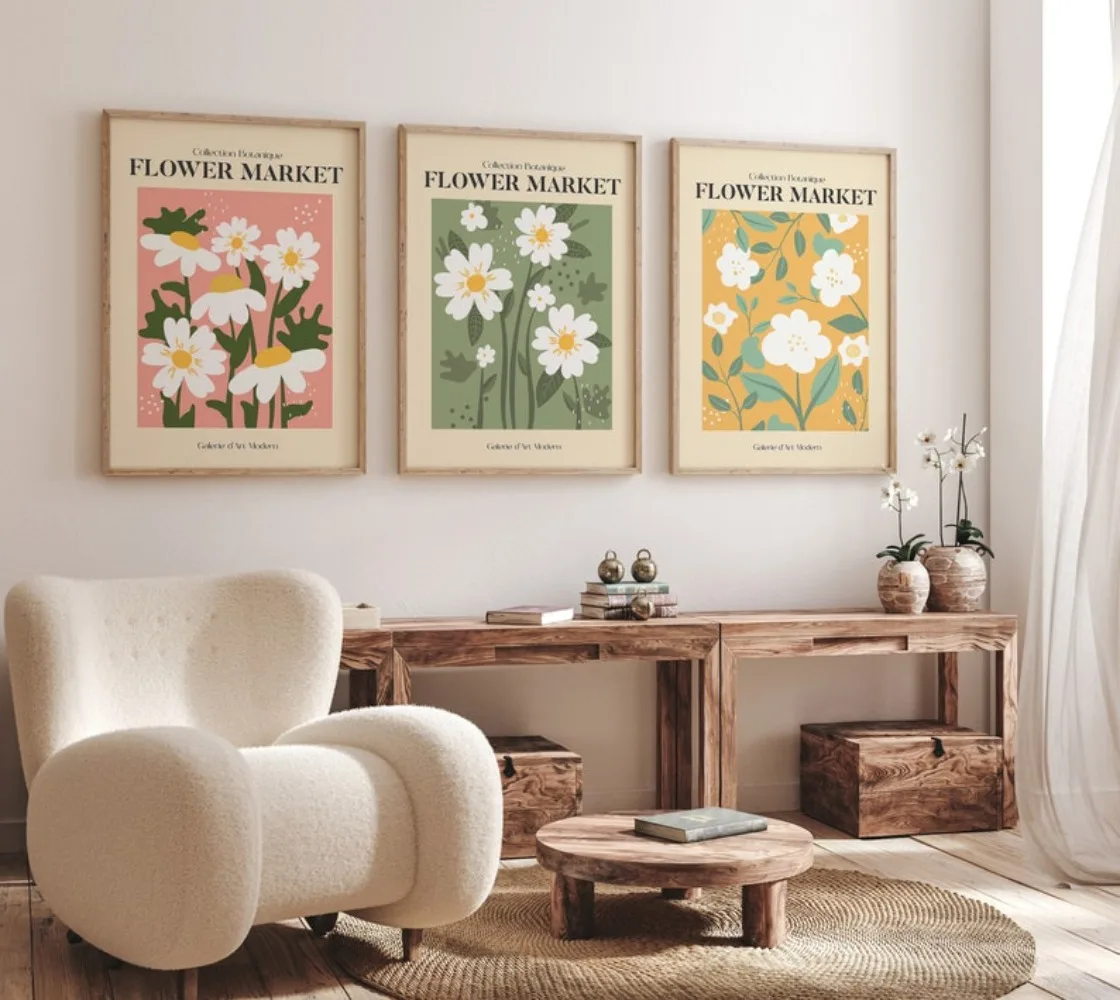 Set Of 3 Flower Mar…