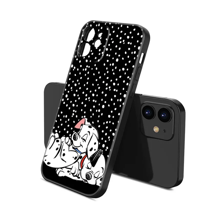 Cute Dog 101 Dalmatians Black Silicone Phone Case For Apple iPhone 12 13 Mini 11 14 15 Pro Max 7 8 Plus X XR XS SE 2020 2022