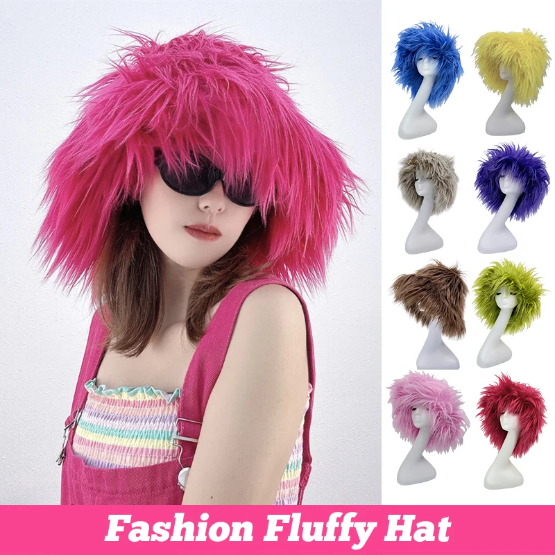 

Winter Fluffy Faux Fur Bucket Hats Women Luxury Plush Fisherman Hat Fluffy Winter Warm Hat Outdoor Ski Panama Cap Beanies