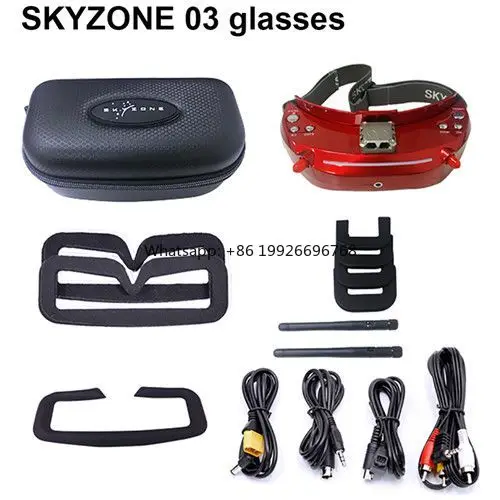 

SKY03 3D 5.8G 48CH Diversity Receiver FPV Goggles with Head Tracker Front camer DVR HD Red manufacturer