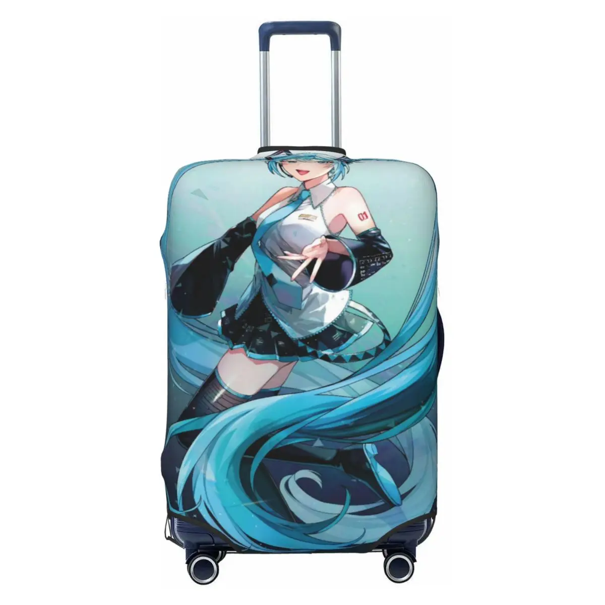 カスタム初音ミク-vocaloid-ロックアニメ旅行荷物カバー洗えるスーツケースカバープロテクターフィット-18-32-インチ