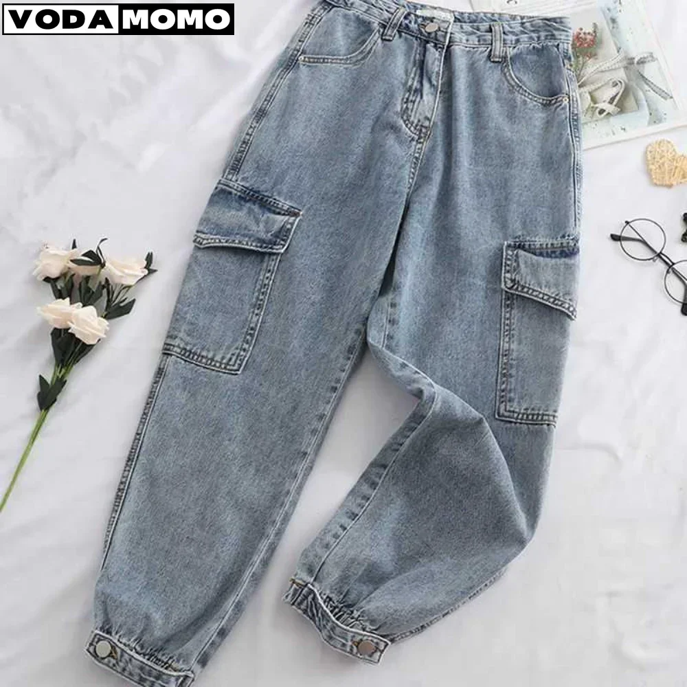 

Mens Jeans Harem Pants Fashion Pockets Desinger Loose fit Baggy Moto Jeans Men Stretch Retro Streetwear Relaxed Tapered Jeans