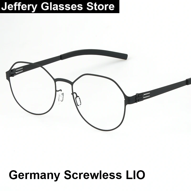 2024 Germany Screwless Men Women Round Glasses Frame Ultralight Big Size Polygon LIO Eyeglasses Fashion Design Eyewear Spectacle