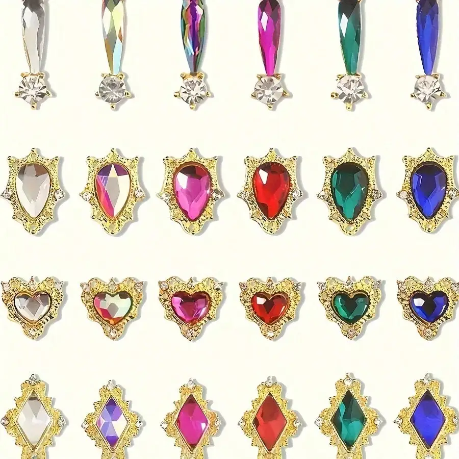 240 قطعة Y2K مسمار الراين AB كريستال القلب فراشة الدب ستار ديكور الهدايا