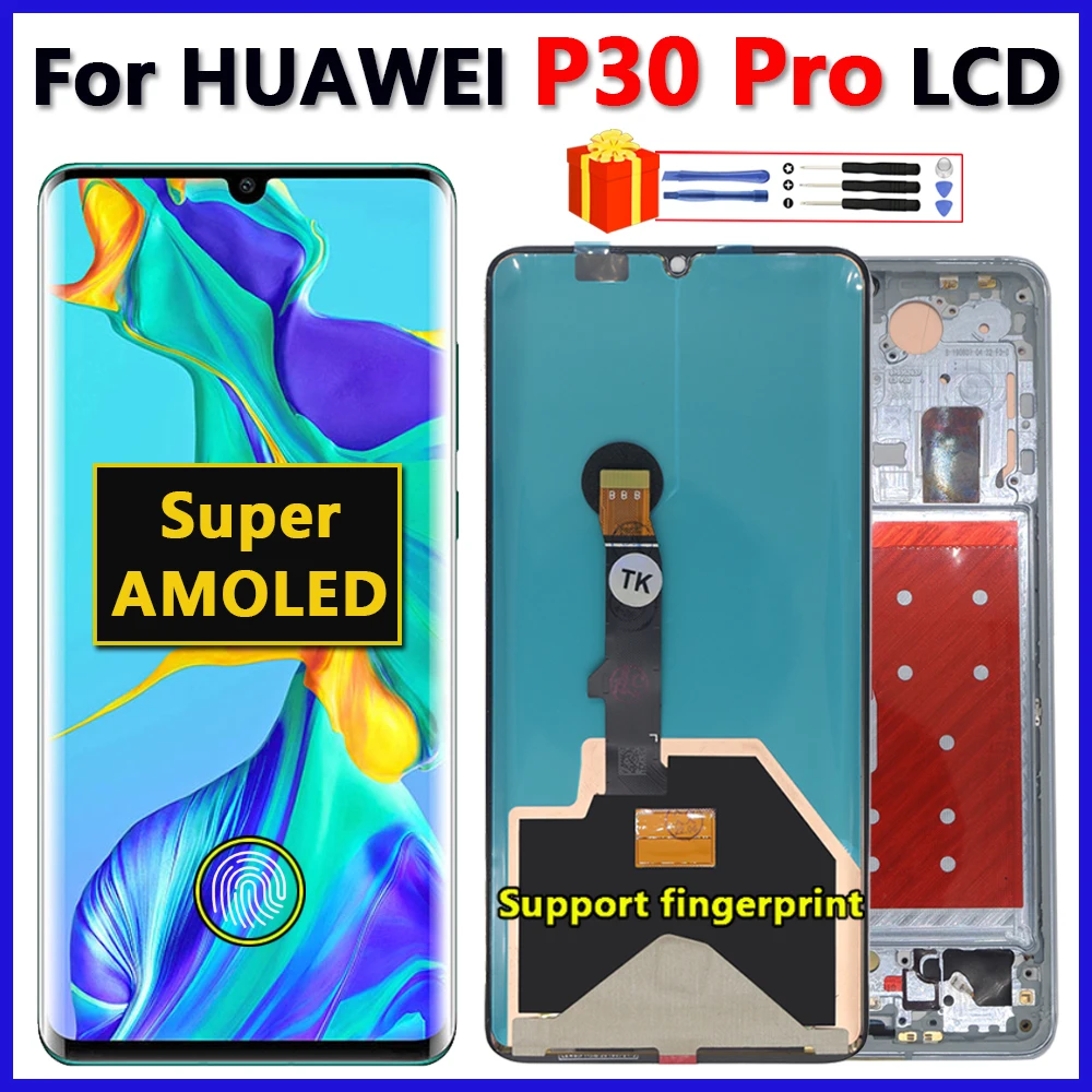 

Top 6.47" Super AMOLED For HUAWEI P30 Pro Display Screen For HUAWEI P30 PRO LCD VOG-L29 VOG-L09 VOG-L04 Touch Digitizer