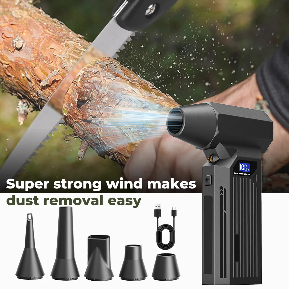 

Мощный воздуходувка 990000 об/мин, бесщеточный двигатель, уличный воздуходувка Type-C, перезаряжаемая воздуходувка, турбовентилятор, пневматический пистолет