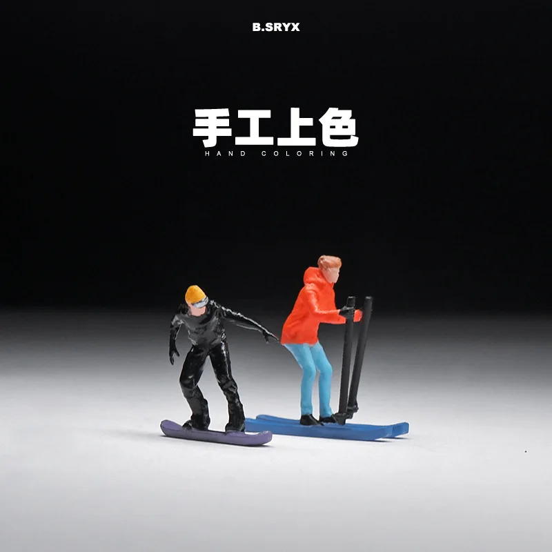 1:64 アニメスキーシリーズミニ人形フィギュアモデルミニチュア写真の小道具シーンモデル DIY 砂テーブル造園装飾品ギフト