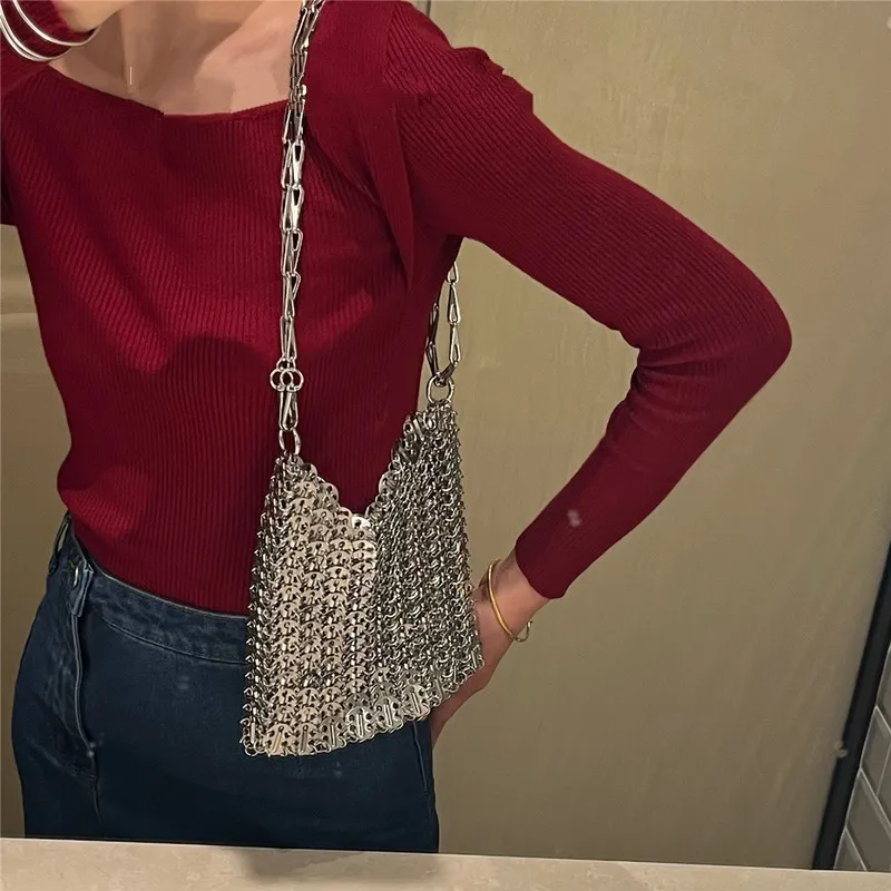 Aesthetic Bags Women's Bag Designer Luxury Handbag Metal Hollow Tote Bag Wedding Party Clutch Female Evening Bag Shoulder Bag