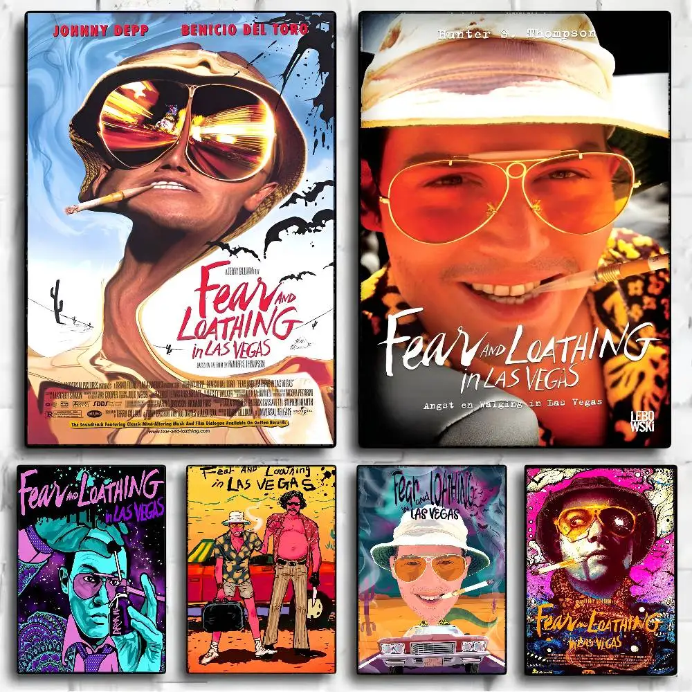 Póster de película Fear And Loathing In Las Vegas, papel blanco, póster de calidad HD, pintura artística de pared, decoración de pared de salón de estudio