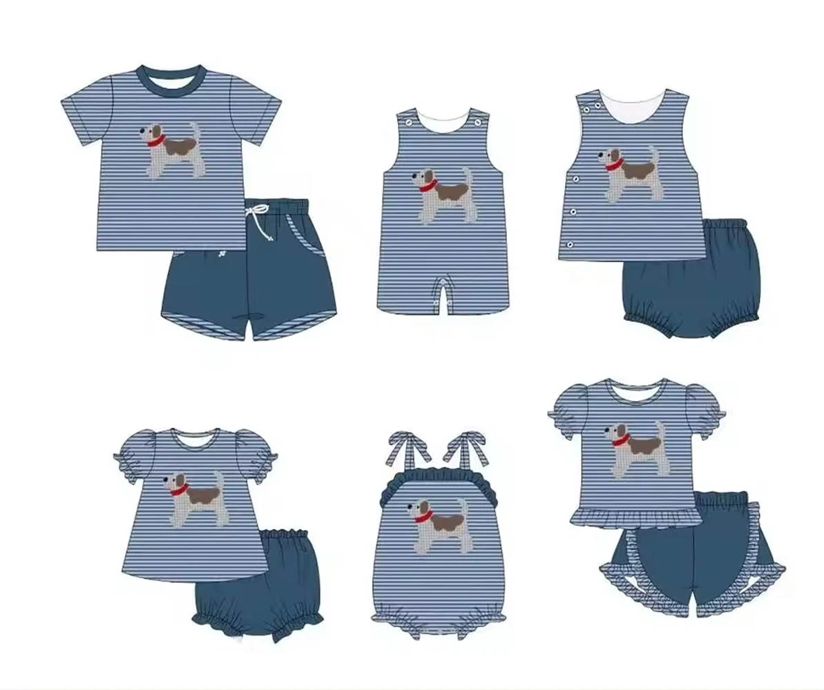 Children's Clothing Summer Baby Clothes Puppy Prints Short Sleeve Shorts Set Jumpsuit Toddler Girls Clothes Baby Boys Clothes