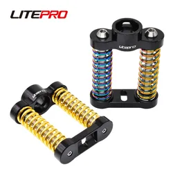 Litepro Bike Front Shock Absorbers Electroplating Double Layer Titanium Shaft Alloy Spring Suspension For birdy Bicycle