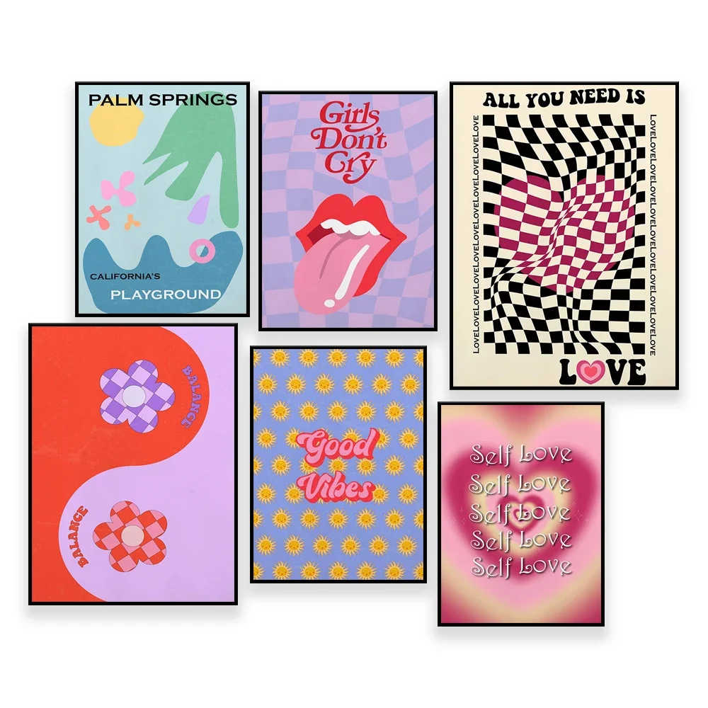 

Retro Home Decor,70s Wall Art,Vintage Poster,Hippie 60s Print,Funky Art,Trendy Gallery Wall Prints,Bedroom Decor,Y2K Art