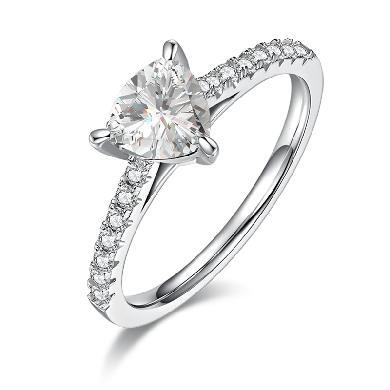 

SGARIT Fashion Jewelry S925 Silver Rings 1CT Moissanite VVS1 D Color Trilliant Cut Classic White Gold Diamond Luxury Woman Ring