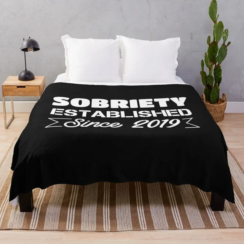 

1 year sobriety gifts for men 2020 print - Alcohol Free Sober Throw Blanket Cozy Warm Blanket for Bed Room Decor