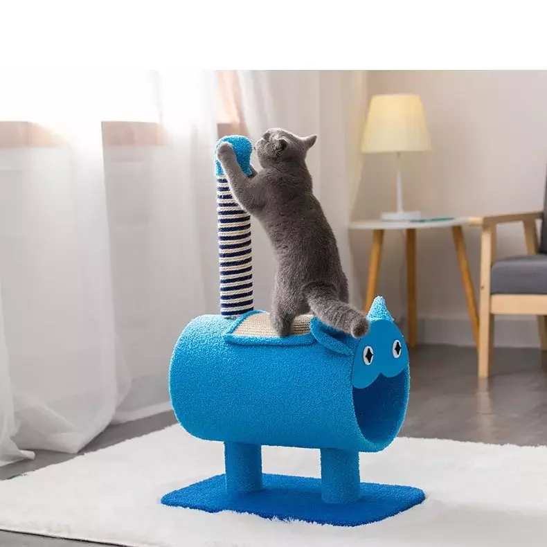 Quadro de escalada para gatos personalizado, configuração de sisal, novo arranhador de gato azul