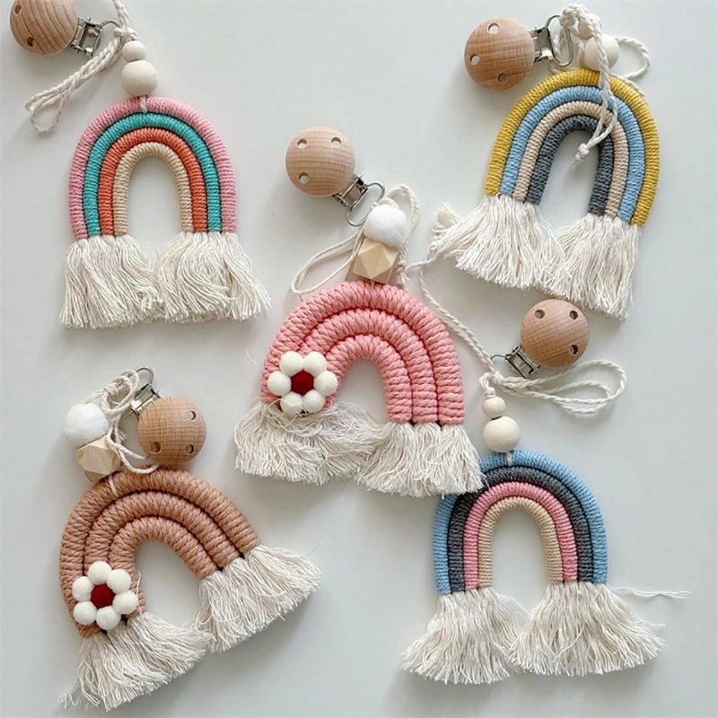 

Baby Room Ornament Stroller Rainbow Pendant Pushchair Crib Decor with Tassels Baby Car Decor Hanging Rainbow Decoration QX2D