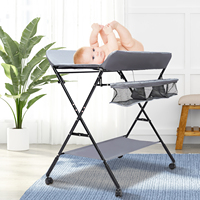 Baby Changer Table Folding Nursery Unit Changing Station with Storage Organizer