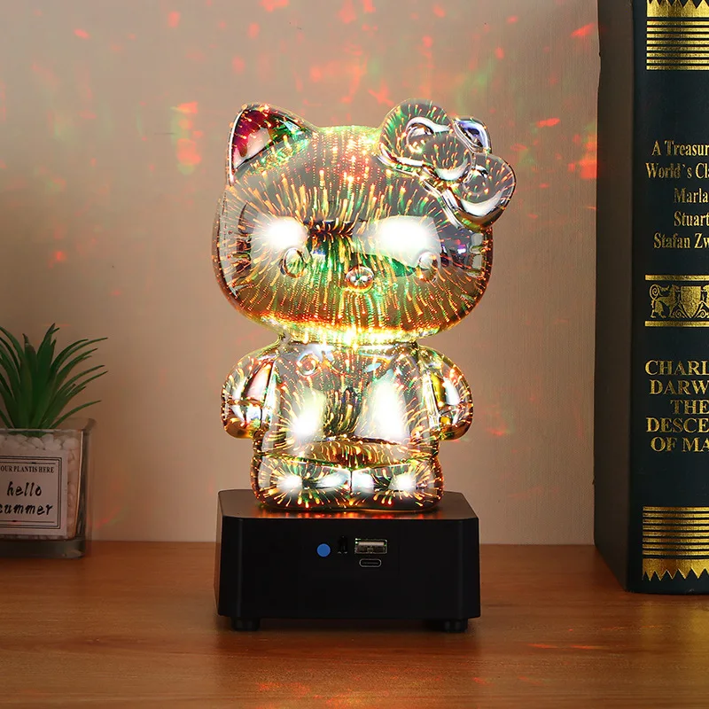 

Bluetooth speaker 3D fireworks cartoon colorful atmosphere small night lamp speaker Music table light