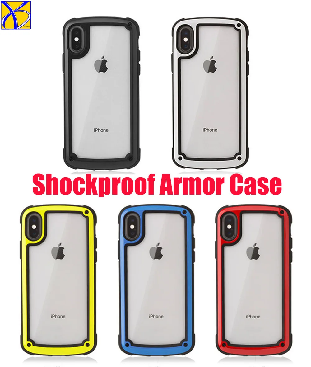 50pcs Transparent Shockproof Armor Case For iPhone 13 12 Mini X 6 6s 7 8 Plus 11 Pro XS Max XR Hard Anti-fall Hybrid Back Cover