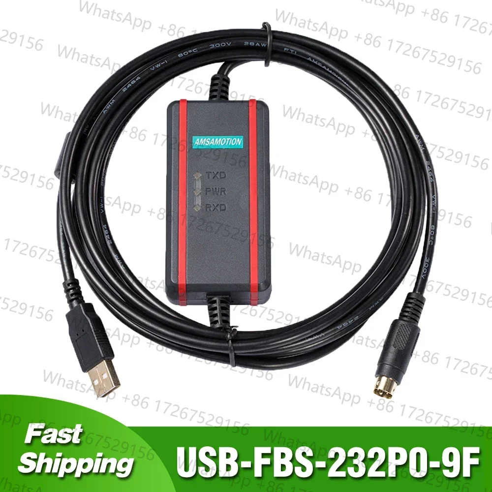 USB-FBS-232P0-9F for Fatek FBS FB1Z B1 B1Z FBE MU MA MC Series PLC Programming Cable USB to RS232 Adapter Data Download Line